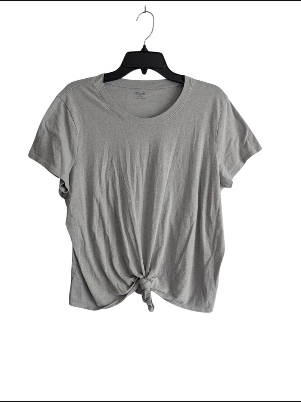 Madewell Short Sleeve Knit Front Tee in Light Heather Gray Sz XL